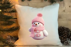 Pink Christmas Crochet Clipart, Christmas PNG Product Image 4