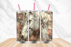 3D Horse with Flowers Tumbler wrap Bundle Product Image 4