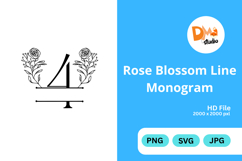Rose Blossom Line Monogram Product Image 1