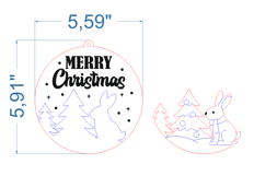 Hare Christmas Ornament SVG laser cut files for Glowforge Product Image 4