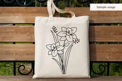 March Birth Flower Bouquet SVG - Daffodil Product Image 4