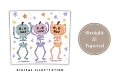 Cartoon Halloween Skull Tumbler Print, Halloween Tumbler PNG Product Image 4