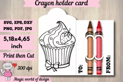 Sweet cupcake design Crayon Holder Card for baby shower Product Image 1
