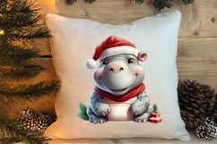 Cute Christmas Hippo Sublimation Clipart, Christmas Clipart Product Image 4