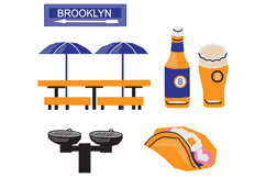 New York clipart Brooklyn Set SPrintable Design PNG, SVG Product Image 4