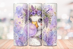 Coquette Bubblegum Goose 20 OZ Skinny Tumbler Wrap PNG. Product Image 4