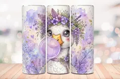 Coquette Bubblegum Goose 20 OZ Skinny Tumbler Wrap PNG. Product Image 4