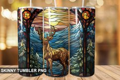 Christmas Stained Glass deer Tumbler Design Product Image 1