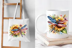 4th of July Dragonfly sublimation print design PNG Product Image 3
