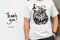 Wolf Silhouette with Mountain and Forest Product Image 4