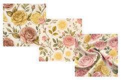 Lemon Rose Vintage Digital Paper, Seamless Pattern Product Image 4