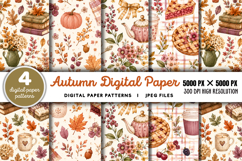Autumn Digital Paper Backgrounds JPG Product Image 1