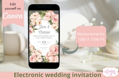 Phone and Card Floral Wedding Invitation Canva template Product Image 4