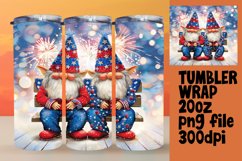 Watercolor American Gnome Tumbler Art Product Image 1