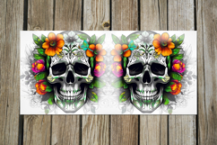 Skulls and flowers | Halloween Sublimation Mug design bundle Product Image 4