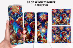 Boxer Skinny Tumbler 20oz Wrap Design,4th of july Tumble PNG Product Image 1
