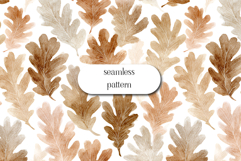 Brown Oak Leaves Seamless Pattern | Autumn Digital Paper Product Image 1