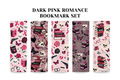 Dark Romance Bookmark Set,Gothic Pink Roses &amp; Skulls Book Product Image 4