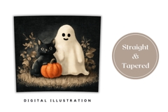 Halloween Ghost Tumbler, Cartoon Pumpkin Tumbler Wrap Product Image 4