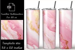Pink and White Marble 20 oz Skinny Tumbler Sublimation Product Image 1