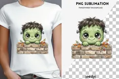 Peeking zombie halloween png design for T-shirts Product Image 4