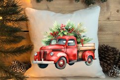 Christmas Cars Watercolor clipart, Christmas Cars Clipart Product Image 4