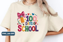 100 Days of School PNG, Pencil Bow PNG design, Sublimation Product Image 4