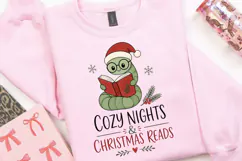 Cozy Nights and Christmas Reads PNG Sublimation Design Product Image 2