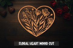 Wood Cut Valentine Heart SVG I Paper Cut Valentine Heart SVG Product Image 1
