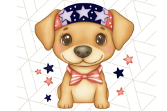 Patriotic Dogs Clipart, Cute 4th of July Puppies PNG Product Image 5