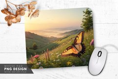 Butterfly Bliss at Sunset Mouse Pad PNG Design Product Image 1