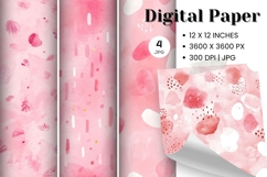 Pink Abstract Wave Background Digital Paper Wallpaper_3 Product Image 1