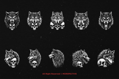 10 Bundle Dark Art Skull Wolf Beast Predator Skeleton Demon Product Image 6
