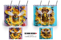 3d Bee Quilling Art | Tumbler Sublimation Wrap Product Image 4