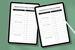 Free Productivity Daily Planner Template Canva - Minimalist Product Image 4