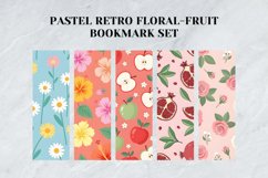 Pastel Retro Floral &amp; Fruit Bookmark Set,Cute Vintage 70s Product Image 4