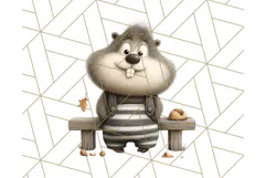 Cute Animals in Jail Clipart PNG, Funny Prisoner Critters Product Image 4