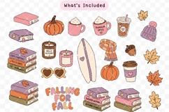 Retro Cozy Fall Clipart - Cute Pumpkin Sublimation Graphics Product Image 4