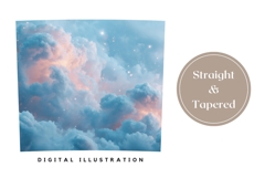 Glitter Sky Tumbler Wrap, Blue Tumbler Sublimation Product Image 4
