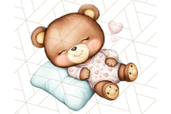 Sleeping Baby Animals PNG, Cozy Pajama Bedtime Clipart Png Product Image 4