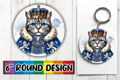 Sweet Circle Coasters Design PNG, Royal Cat Product Image 1