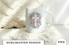 Watercolor Floral cross Png clipart Product Image 4