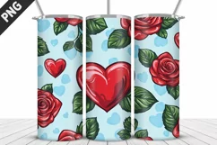 Rose Tumbler Sublimation | Valentine's Day Tumbler Wrap Product Image 5