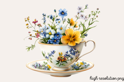 Wildflowers Arrangements Clipart Bundle PNG Product Image 4