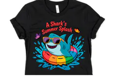 A Shark's Summer Splash svg | Svg Cut Files | Shirt Svg Product Image 1