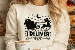 I Deliver All Night Long Svg, Funny Christmas Santa Svg. Product Image 3