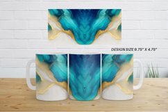 Watercolor Luxury Teal Agate Mug Wrap| Mug sublimation desig Product Image 5