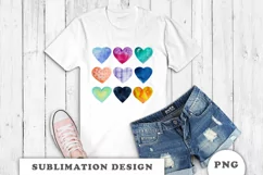 Watercolor Heart Sublimation design PNG Product Image 4