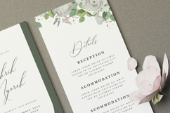 wedding card invitation set with roses flower wreath Product Image 6