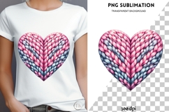 Valentine knitted heart png design for T-shirts Product Image 4